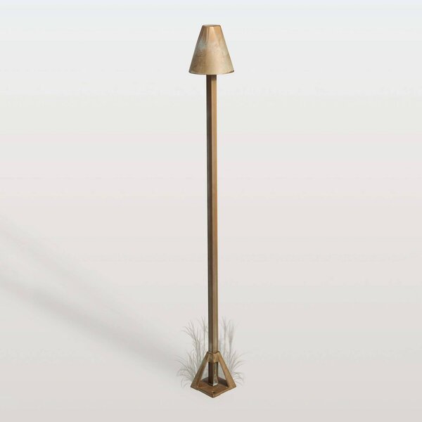 Moretti Luce LED osvětlení cesty Silva Disk, výška 80 cm, antická mosaz, IP65, Bronz / starožitná mosaz, Mosaz, Venkovský / rustikální