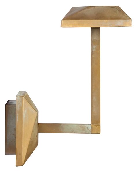 Moretti Luce Venkovní nástěnné svítidlo Aura Edge, výška 24 cm, antická mosaz, Bronz / starožitná mosaz, Mosaz, Venkovský / rustikální