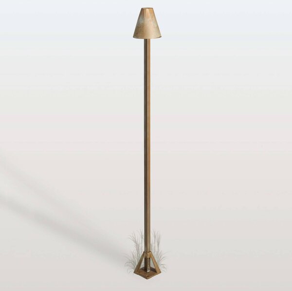 Moretti Luce LED osvětlení cesty Silva Disk, výška 100 cm, antická mosaz, IP65, Bronz / starožitná mosaz, Mosaz, Venkovský / rustikální