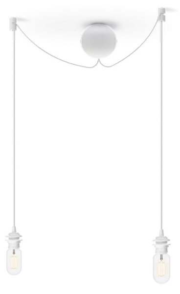 Umage 4089, bílý plastový závěs pro zavěšení dvou svítidel Cannonball 3x60W, průměr 12cm, délka 250 cm