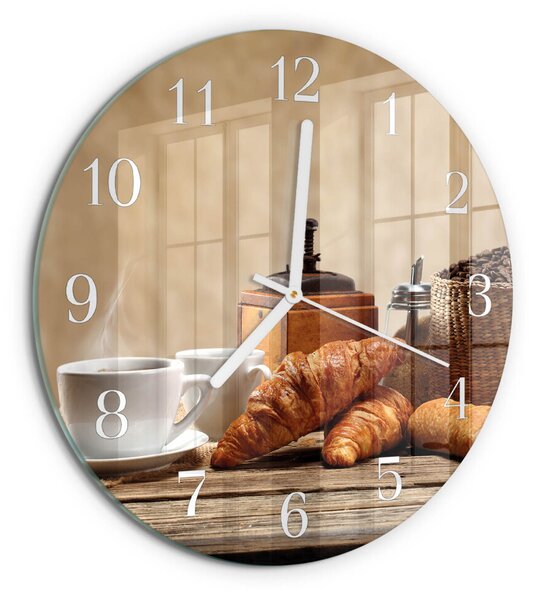 Skleněné hodiny na stěnu Croissanty zsob-fi30-00085277