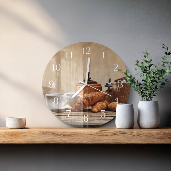 Skleněné hodiny na stěnu Croissanty zsob-fi30-00085277