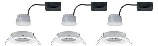 Paulmann 93485 LED Coin Nova round, set kulatých bodovek v bílé úpravě, 3x6W LED 2700K tříkrokové stmívání, prům.8,4cm