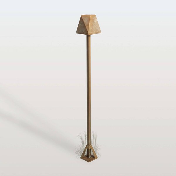 Moretti Luce LED osvětlení cesty Silva Edge, výška 80 cm, antická mosaz, IP65, Bronz / starožitná mosaz, Mosaz, Venkovský / rustikální