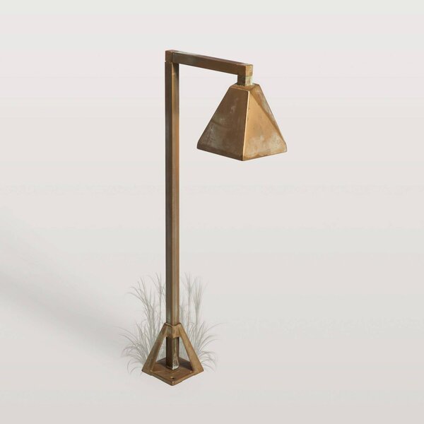Moretti Luce LED podlahová lampa Silva Edge, 50 x 19 cm, antická mosaz, Bronz / starožitná mosaz, Mosaz, Venkovský / rustikální