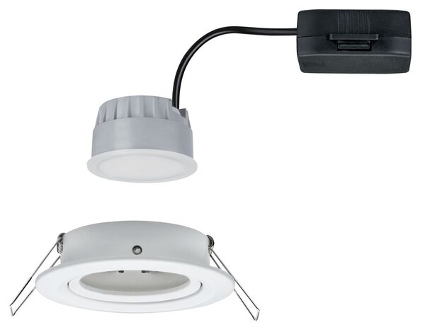 Paulmann 93484 LED Coin Nova round, kulatá bodovka v bílé úpravě, 1x6W LED 2700K tříkrokové stmívání, prům.8,4cm
