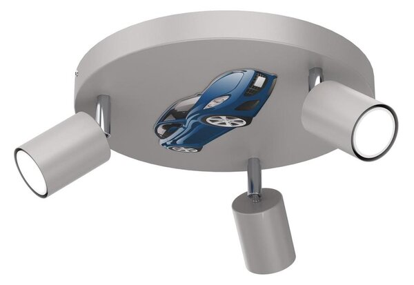 Dětské bodové svítidlo FUN 3xGU10/8W/230V šedá/auto