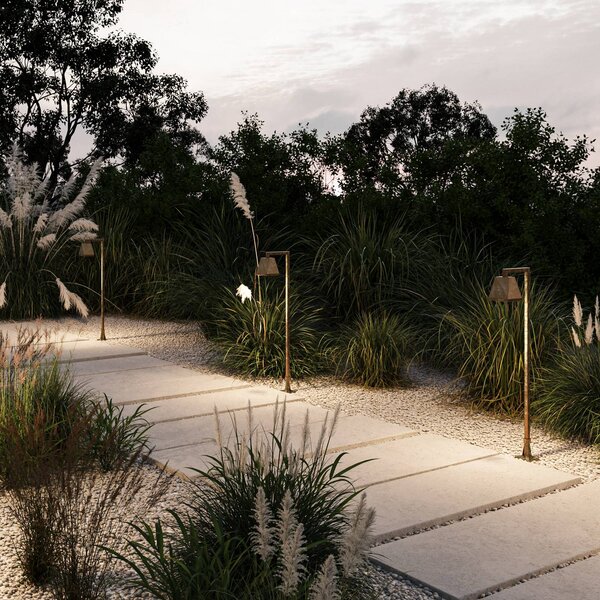 Moretti Luce LED osvětlení cesty Silva Edge, 100 x 19 cm, antická mosaz, Bronz / starožitná mosaz, Mosaz, Venkovský / rustikální