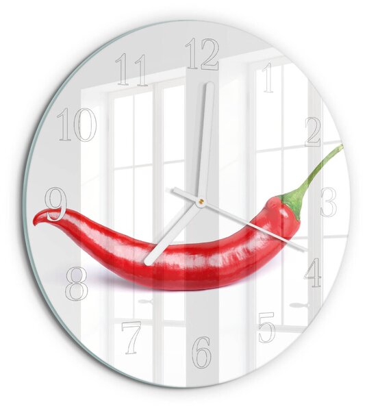 Skleněné hodiny na stěnu Chilli paprička zsob-fi30-00093211