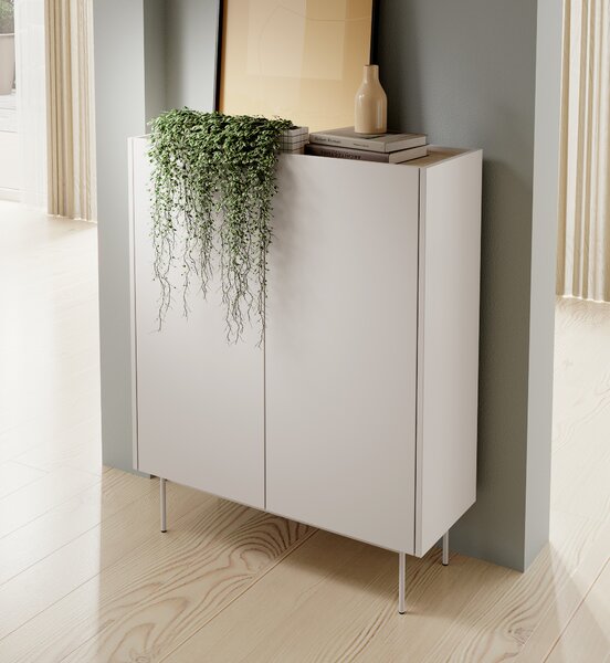 Komoda : korpus a čelo: kašmír, dub Linea TOP, 97 x 122 x 37 cm