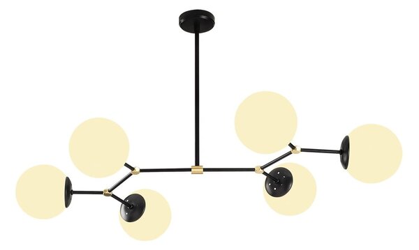 Černobílé závěsné svítidlo se skleněným stínidlem Damar – Opviq lights