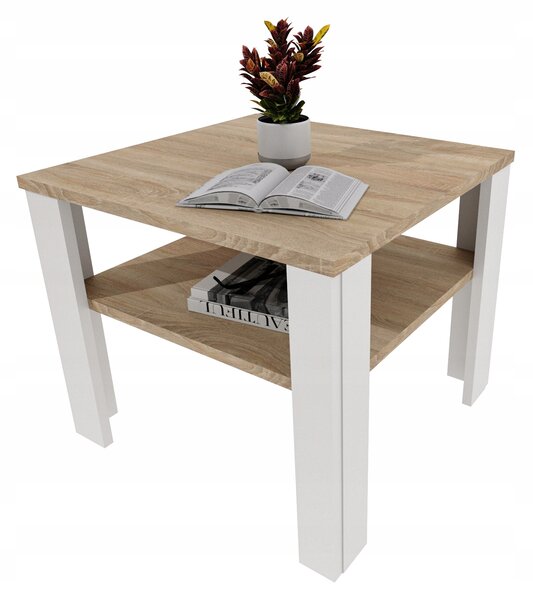 Konferenční stolek Perfektciecie čtvercový 53 x 53 x 47 cm dub sonoma