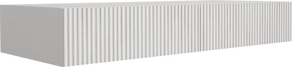 Zavěšená komoda se dvěma zásuvkami, s drážkovanou přední stranou – bílá, rozměry 100 x 39,6 x 16 cm