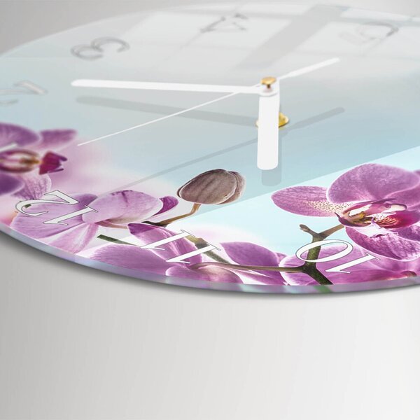 Skleněné hodiny na stěnu Orchidej zsob-fi30-00086808