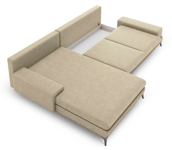 Béžová rozkládací rohová pohovka Windsor & Co Sofas Planet, levý roh