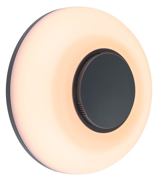 P 94955 LED venkovní nástěnné svítidlo Aureva IP65 kruhové 220mm 2200 - 4000K 20,5W 230V antracit/bílá polykarbonát - PAULMANN
