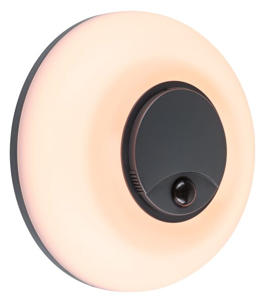 P 94956 LED venkovní nástěnné svítidlo Aureva pohybové čidlo IP65 kruhové 220mm 2200 - 4000K 20,5W 230V antracit/bílá polykarbonát - PAULMANN