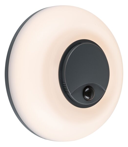 P 94956 LED venkovní nástěnné svítidlo Aureva pohybové čidlo IP65 kruhové 220mm 2200 - 4000K 20,5W 230V antracit/bílá polykarbonát - PAULMANN