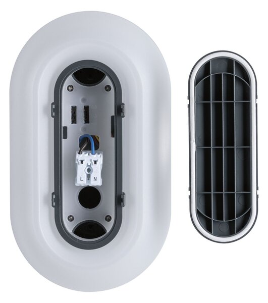 P 94957 LED venkovní nástěnné svítidlo Elunor IP65 podlouhlé 122x212mm 2200 - 4000K 18,5W 230V antracit/bílá polykarbonát - PAULMANN