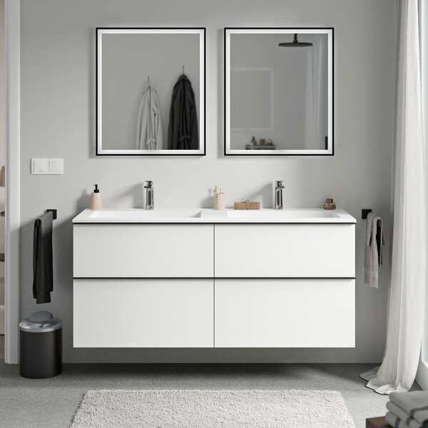 Koupelnová skříňka LAVOA 120 cm s umyvadlem z minerálního odlitku BRUXELLES
