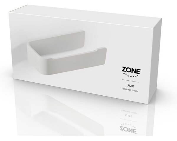 Bílý nástěnný kovový držák na toaletní papír Ume – Zone