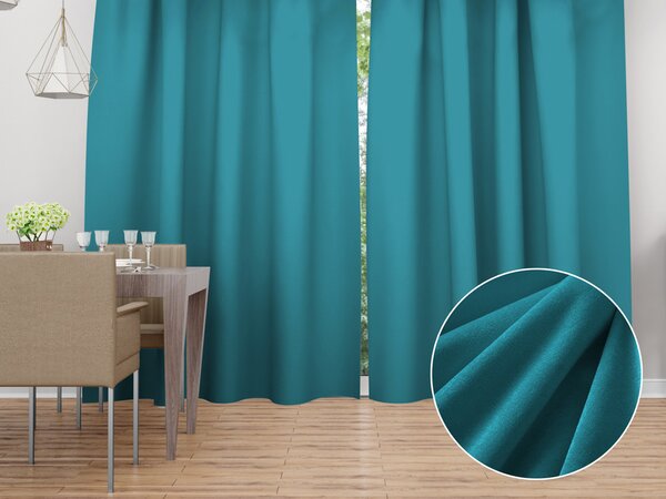 Biante Sametový závěs Velvet Premium SVP-035 Tyrkysově modrý - šířka 135 cm 135x140 cm