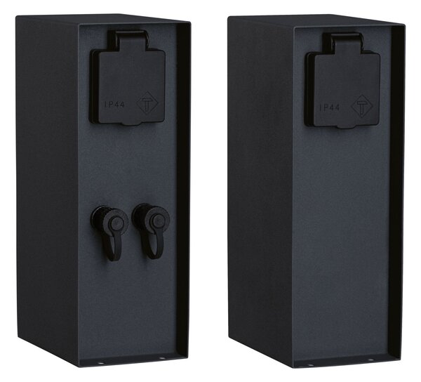 P 94915 Plug & Shine sloupek se zásuvkami Rio vč. trafa IP44 antracit - PAULMANN