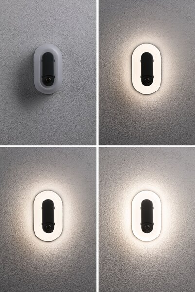 P 94958 LED venkovní nástěnné svítidlo Elunor pohybové čidlo IP65 podlouhlé 122x212mm 2200 - 4000K 18,5W 230V antracit/bílá polykarbonát - PAULMANN