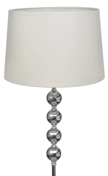 Stojací lampa s vysokým stojanem se 4 ozdobnými kuličkami, bílá