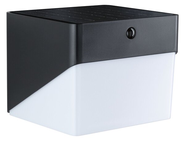 P 95746 Hybrid LED venkovní nástěnné svítidlo Lioren domovní 230V + solární IP44 hranaté 170x170mm 3000K 2,3W 230V černá - PAULMANN