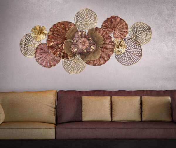 Kovová závěsná dekorace Mauro Ferretti Flowery, 118 x 58 cm