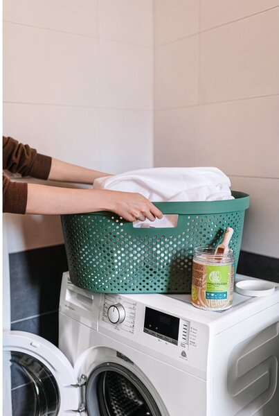Zelený koš na prádlo Curver Infinity Hamper, 40 l