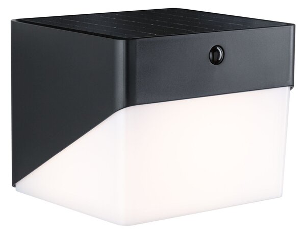 P 95746 Hybrid LED venkovní nástěnné svítidlo Lioren domovní 230V + solární IP44 hranaté 170x170mm 3000K 2,3W 230V černá - PAULMANN
