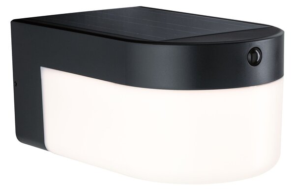 P 95747 Hybrid LED venkovní nástěnné svítidlo Calyne domovní 230V + solární IP44 hranaté 145x229mm 3000K 2,3W 230V černá - PAULMANN