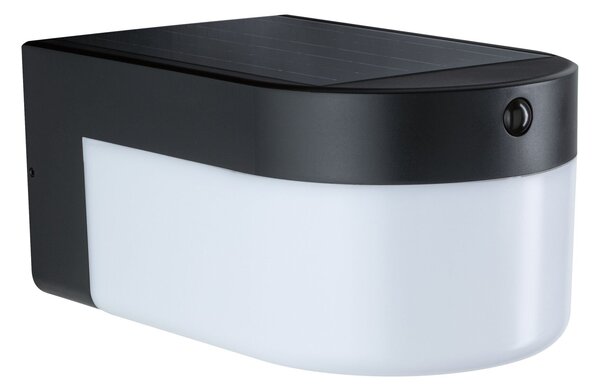 P 95747 Hybrid LED venkovní nástěnné svítidlo Calyne domovní 230V + solární IP44 hranaté 145x229mm 3000K 2,3W 230V černá - PAULMANN
