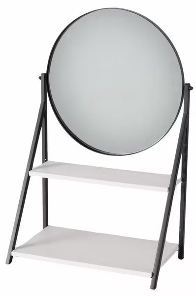Kosmetické zrcadlo ACAPULCO s poličkou 50,5 cm, černé