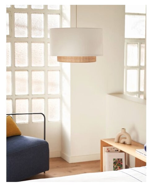 Látkové stínidlo v bílo-přírodní barvě ø 40 cm Erna – Kave Home