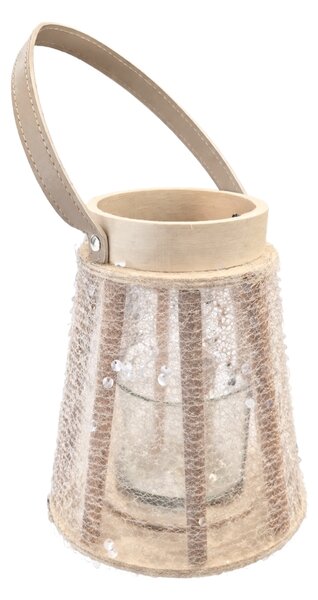 Lucerna s flitry CONE GLAM 22 cm, bílá