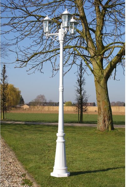 Zahradní lampa Kingston, kandelábr se 3 rameny 215 cm, bílý