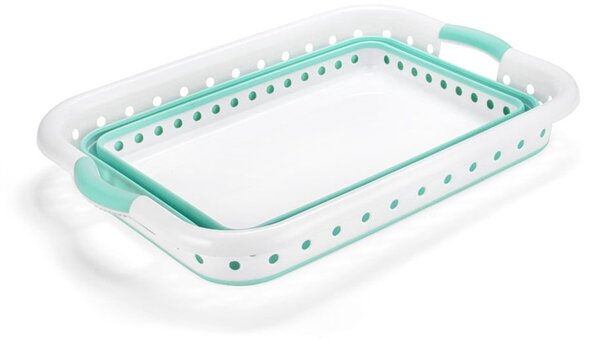 Bílo-tyrkysový složitelný koš na prádlo Addis Collapsible Laundry Basket