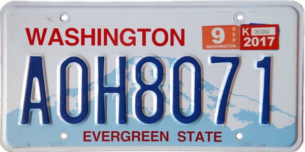 Americká SPZ Washington Evergreen State