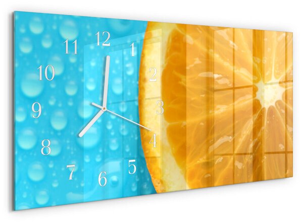 Skleněné hodiny horizontální Pomerančový zsppb-60x30-00295245