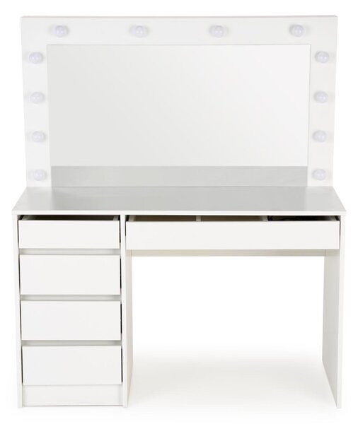 HALMAR Toaletní stolek HOLLYWOOD s LED osvětlením 120 cm bílý