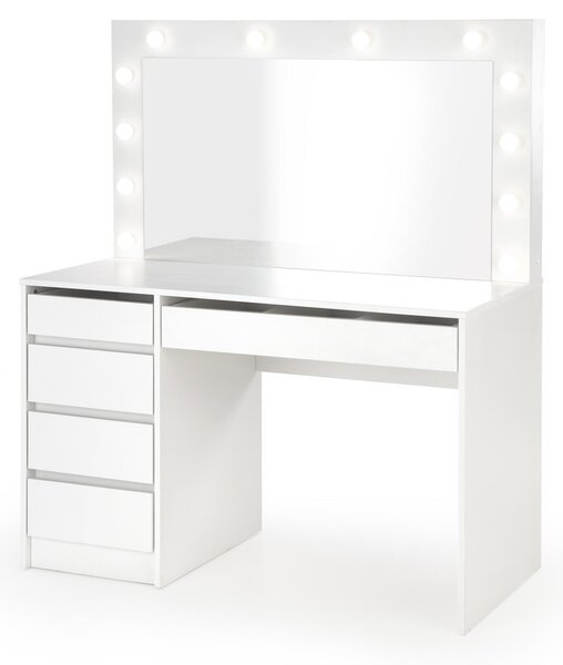 HALMAR Toaletní stolek HOLLYWOOD s LED osvětlením 120 cm bílý