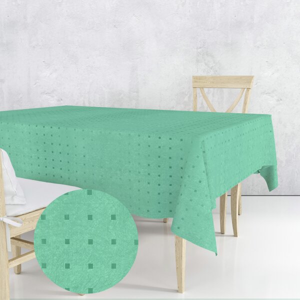Ervi dekorační ubrus na stůl čtvercový - Čtverečky mint zelený