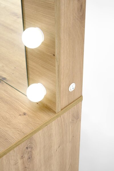 HALMAR Toaletní stolek HOLLYWOOD s LED osvětlením 120 cm dub artisan