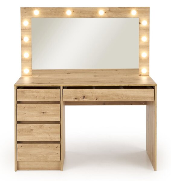 HALMAR Toaletní stolek HOLLYWOOD s LED osvětlením 120 cm dub artisan