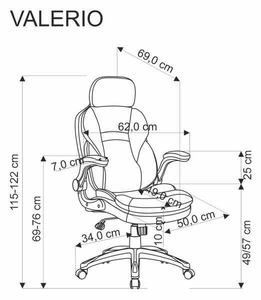 Halmar Kancelářské křeslo VALERIO černé/šedé