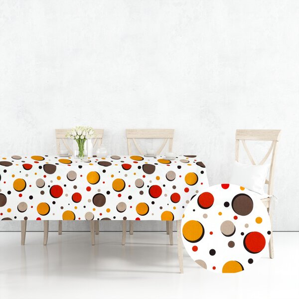 Ervi bavlněný ubrus na stůl čtvercový - barevné kruhy