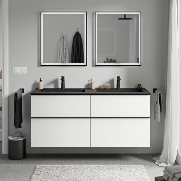 Koupelnová skříňka LAVOA 120 cm s umyvadlem z minerálního odlitku BRUXELLES